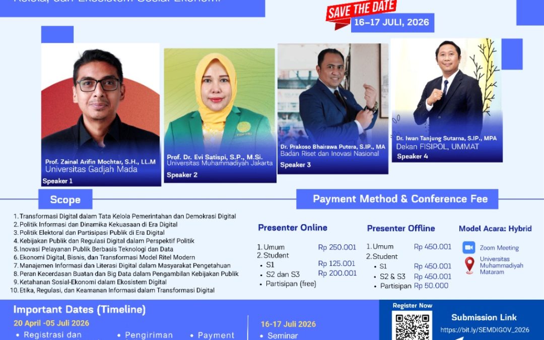 Fisipol UMMAT Gelar SEMDIGOV 2026, Hadirkan Pakar Nasional Bahas Masa Depan Digital Governance